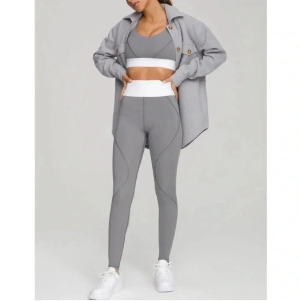 Good American icon core leggings heathered gray